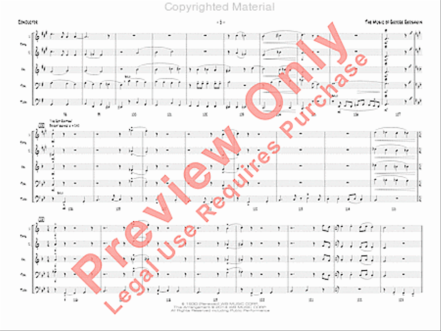 The Music of George Gershwin for Brass Quintet Jazz Ensemble scores gallery preview page 6