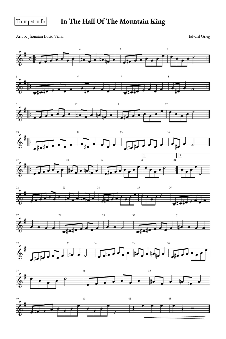 In The Hall of the Mountain King Brass Duet scores gallery preview page 3