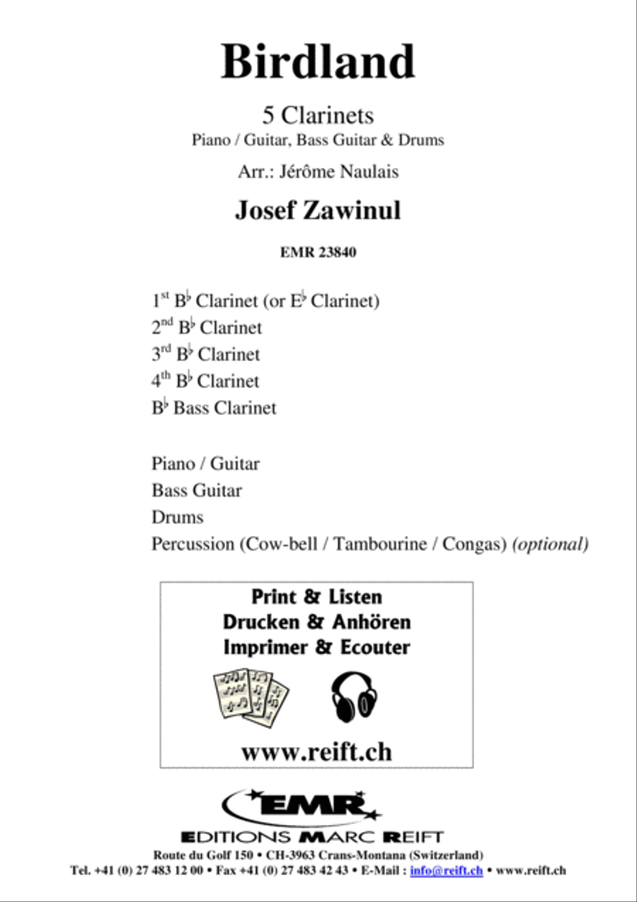 Birdland Birdland Clarinet scores gallery preview page 2