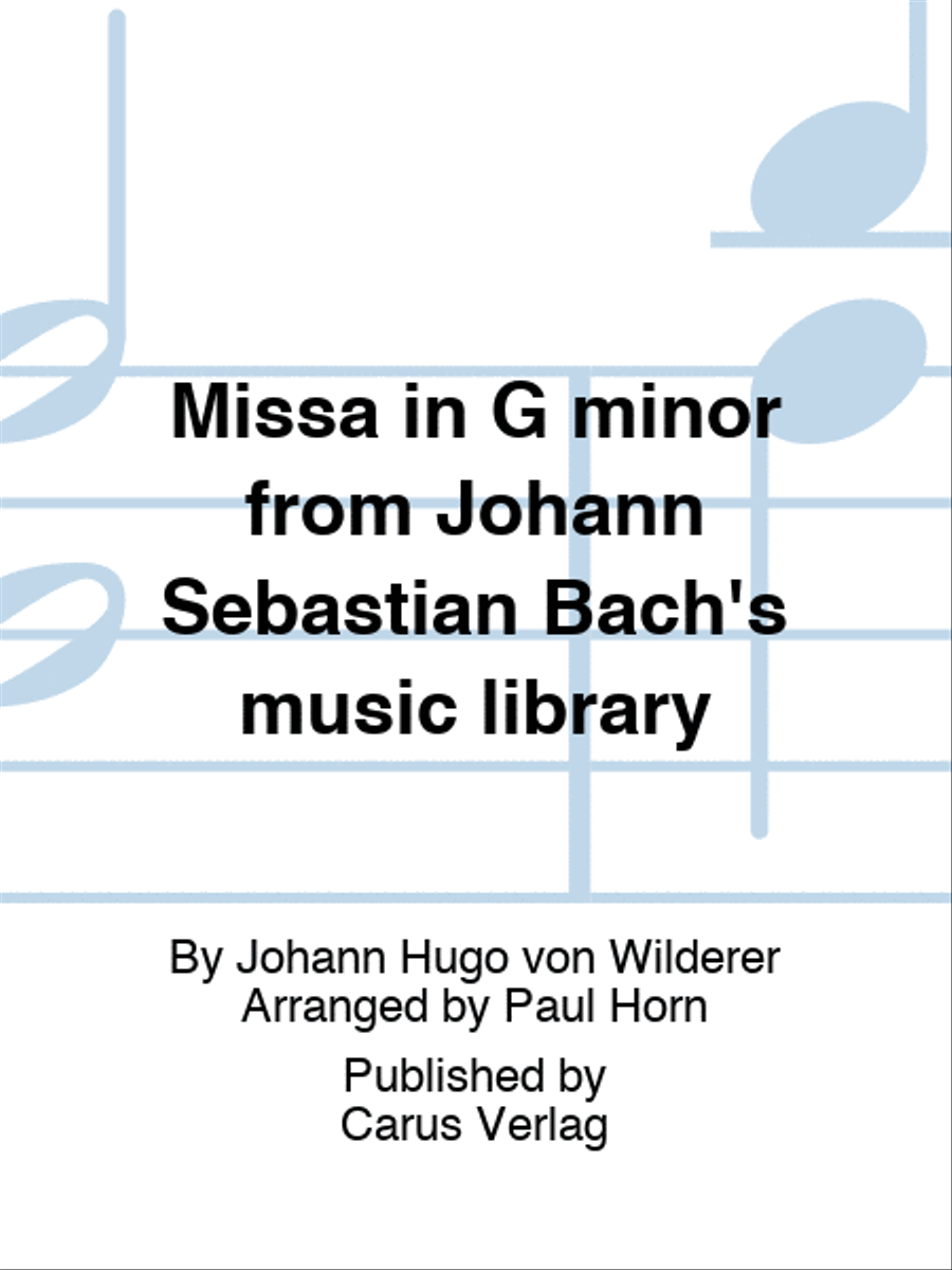 Missa in G minor from Johann Sebastian Bach's music library Basso Continuo scores gallery preview page 1
