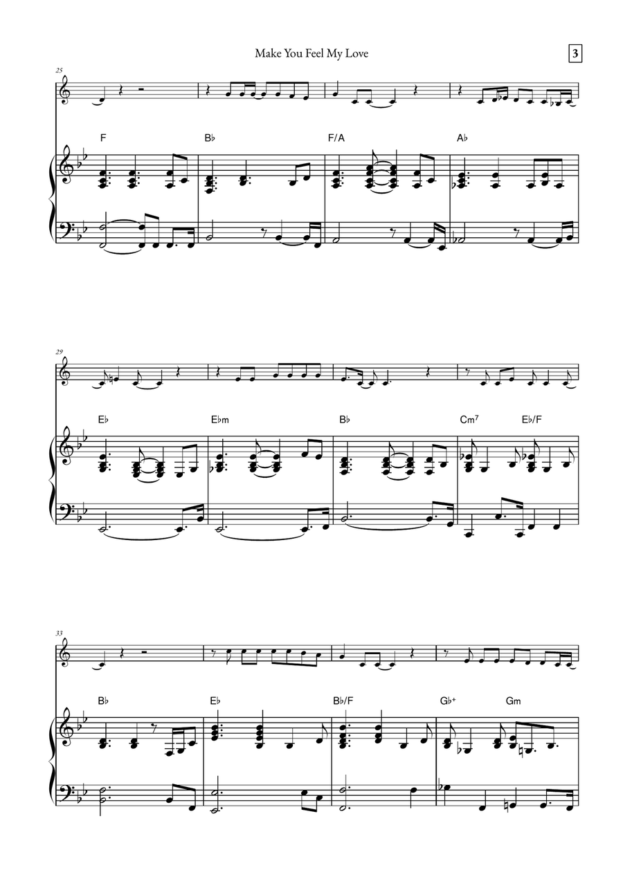 Make You Feel My Love B-Flat Clarinet scores gallery preview page 3