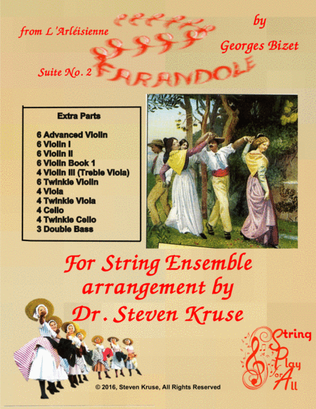 Book cover for Extra Parts for Farandole from Bizet's L'Arlesiene Suite No. 2, for Multi-Level String Orchestra