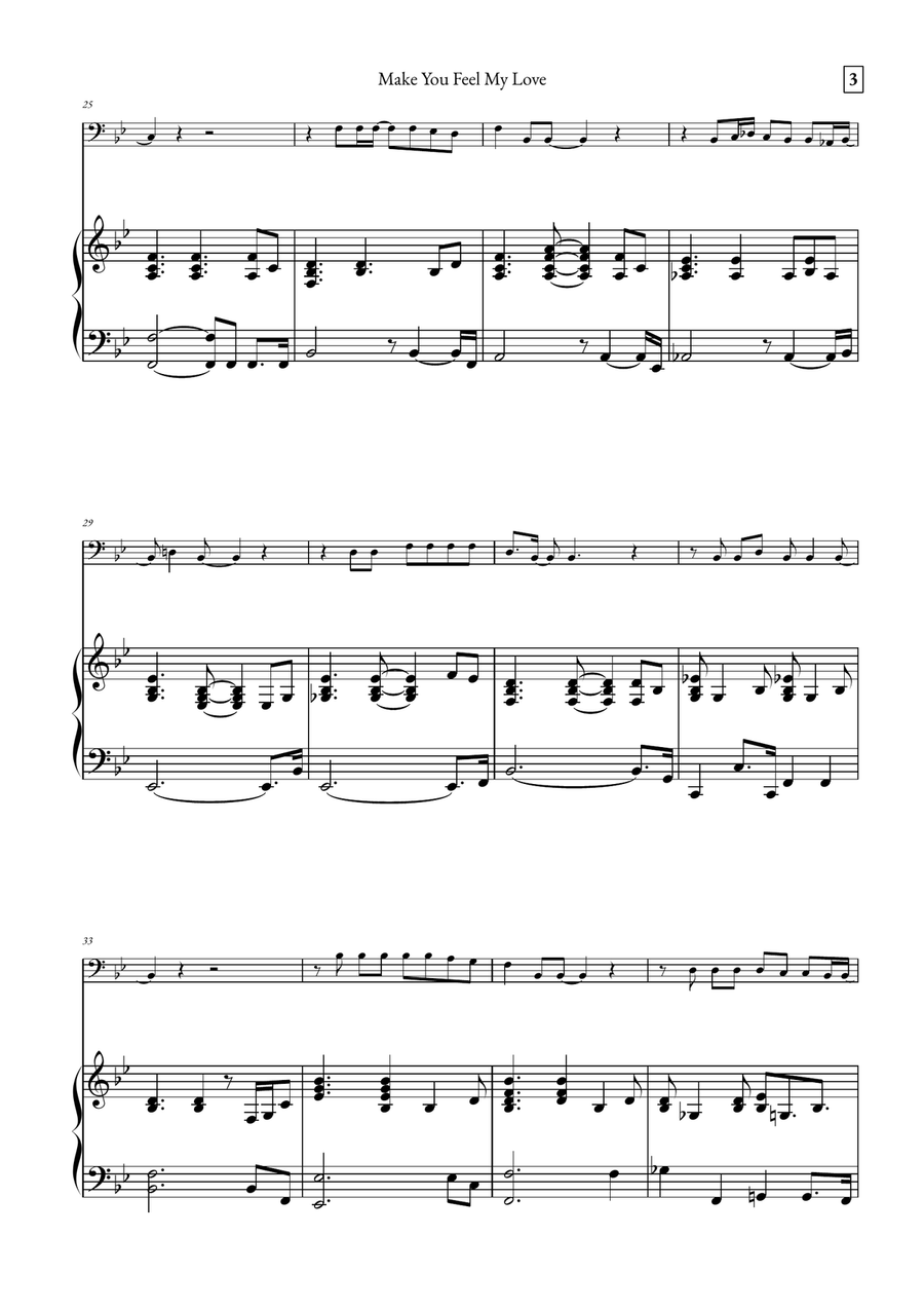 Make You Feel My Love Double Bass scores gallery preview page 3