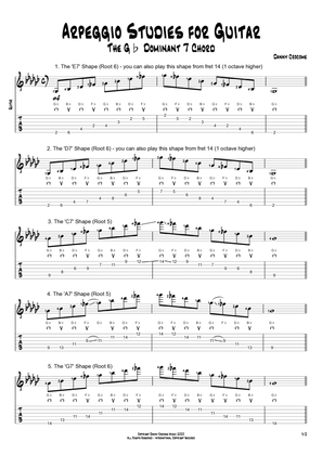 Arpeggio Studies for Guitar - The Gb Dominant 7 Chord