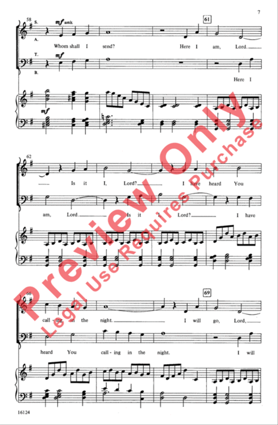 Here I Am, Lord 4-Part scores gallery preview page 7