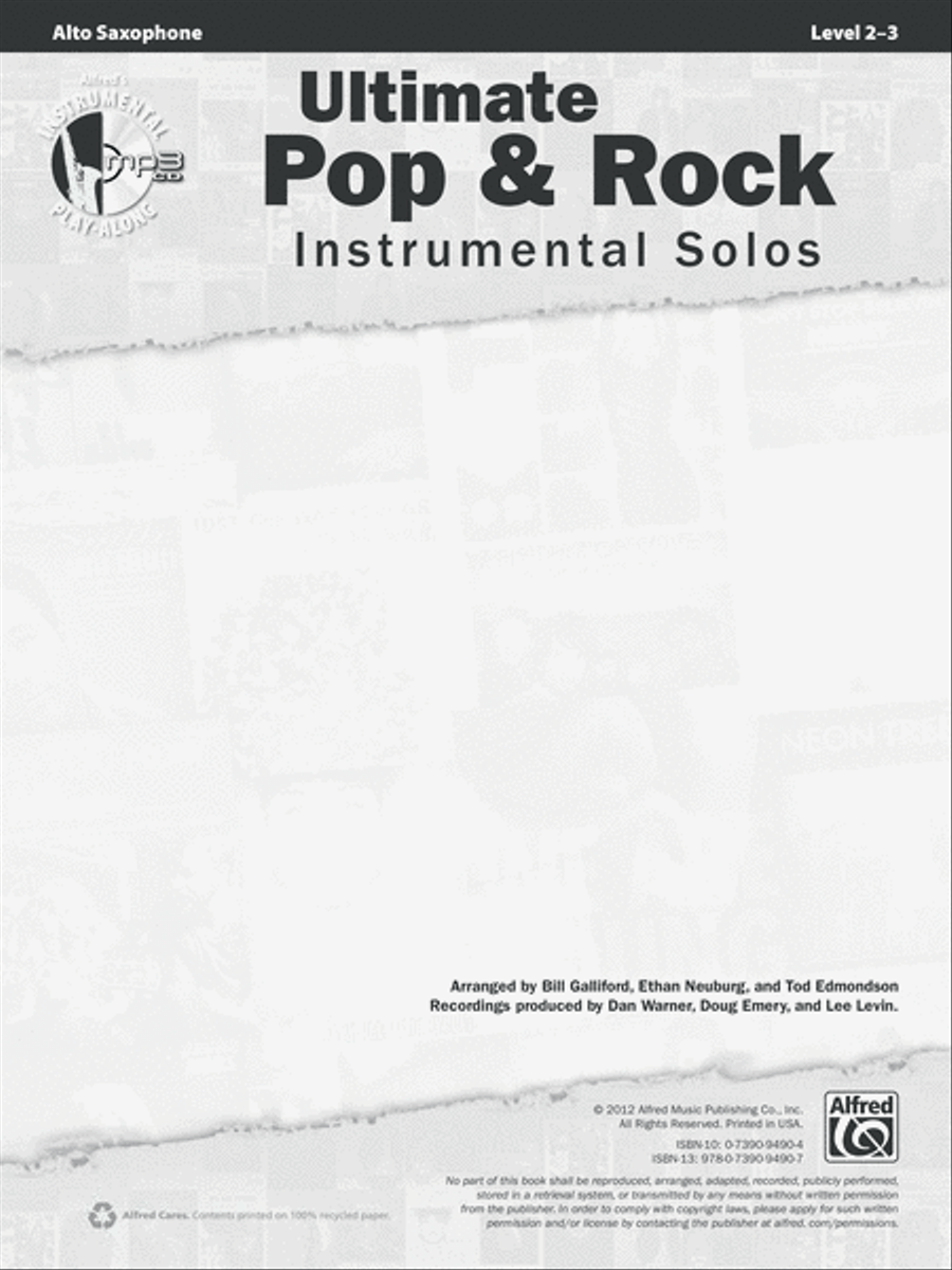 Ultimate Pop & Rock Instrumental Solos Alto Saxophone scores gallery preview page 6
