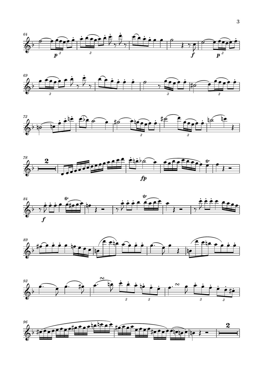Mozart - Oboe Quartet (KV 370) - Allegro - Oboe part Woodwind Quartet scores gallery preview page 3