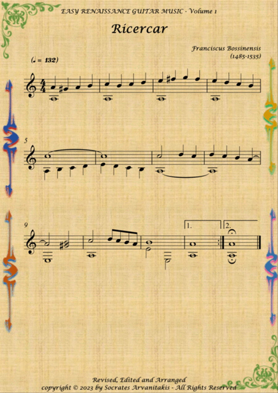 EASY RENAISSANCE GUITAR MUSIC - Volume 1 Classical Guitar scores gallery preview page 6
