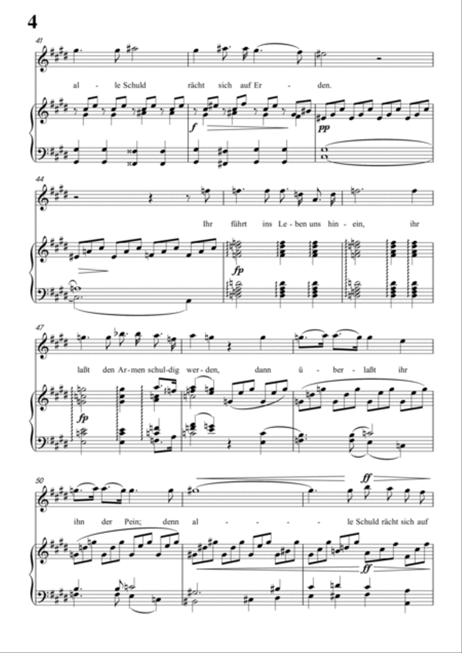 Schubert-Gesänge des Harfners,Op.12 No.2 in #C minor,for Vocal and Piano Voice scores gallery preview page 5