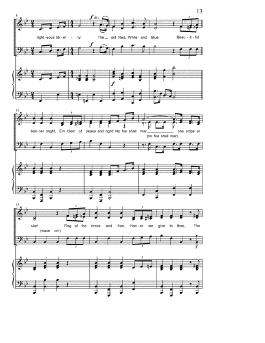The Old Red White And Blue 4-Part scores gallery preview page 2
