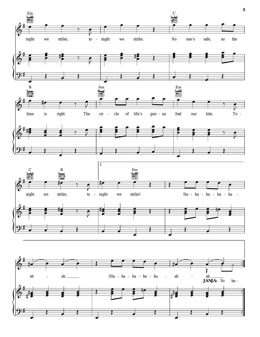 Tonight We Strike Tonight We Strike Piano, Vocal, Guitar scores gallery preview page 3