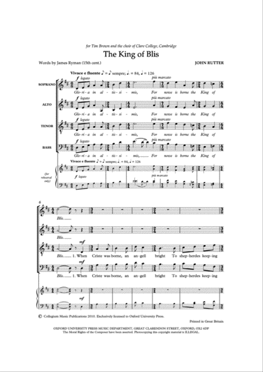 The King of Blis The King of Blis 4-Part scores gallery preview page 2