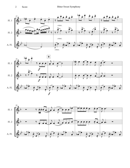Bitter Sweet Symphony for 2 Flutes and Alto Flute Trio image number null