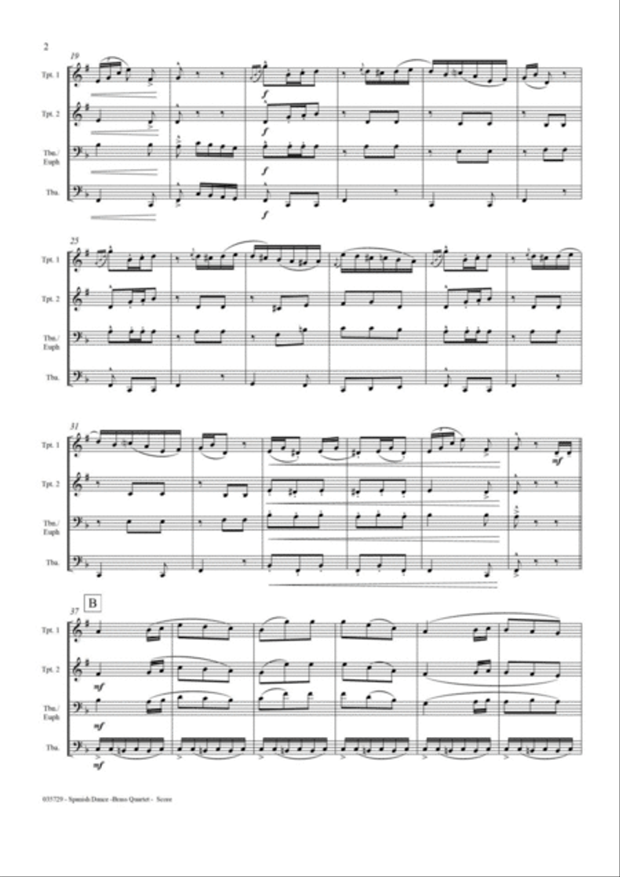 SPANISH DANCE OP 12, NO1 – BRASS QUARTET School and Community scores gallery preview page 3