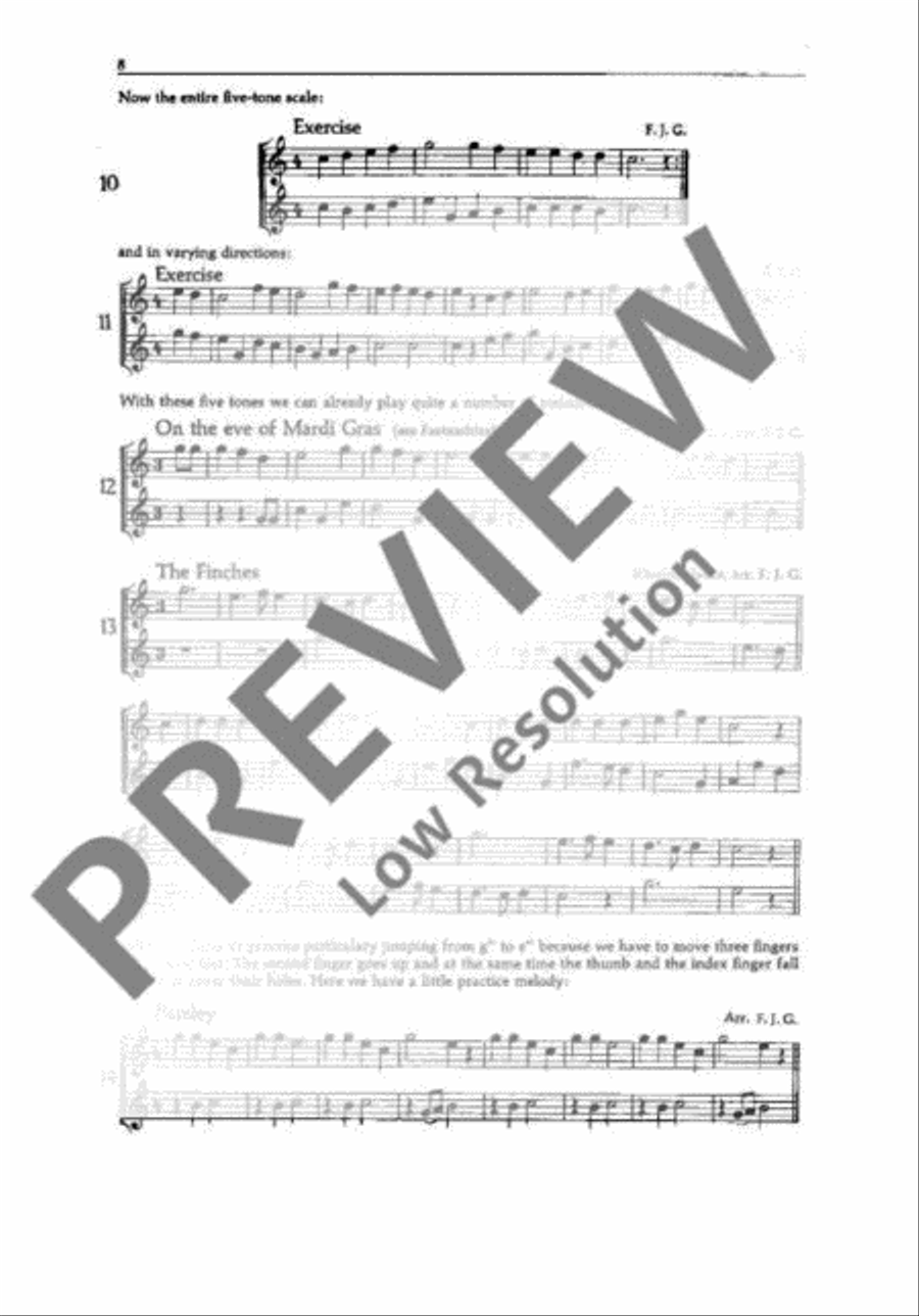 Method for the Treble Recorder Alto Recorder scores gallery preview page 9