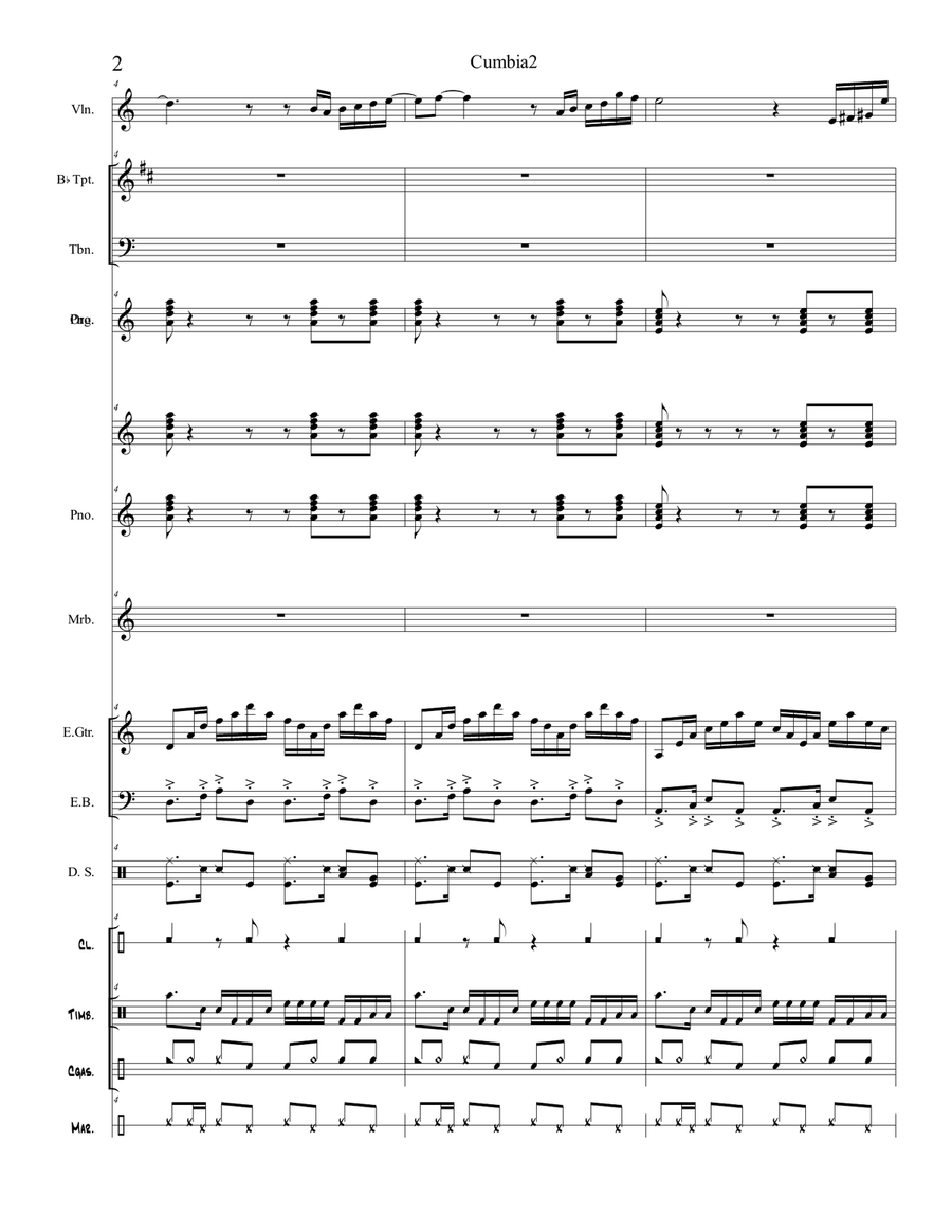 Cumbia Percussion Ensemble scores gallery preview page 2