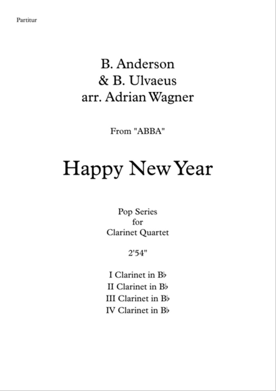 Happy New Year Happy New Year Clarinet Quartet scores gallery preview page 2