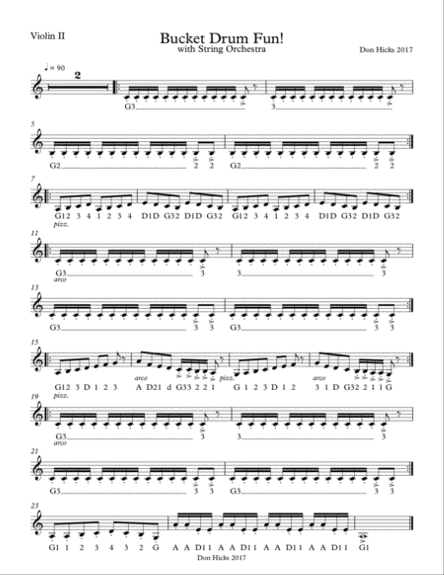 Bucket Drum Fun with String Orchestra Percussion Ensemble scores gallery preview page 2