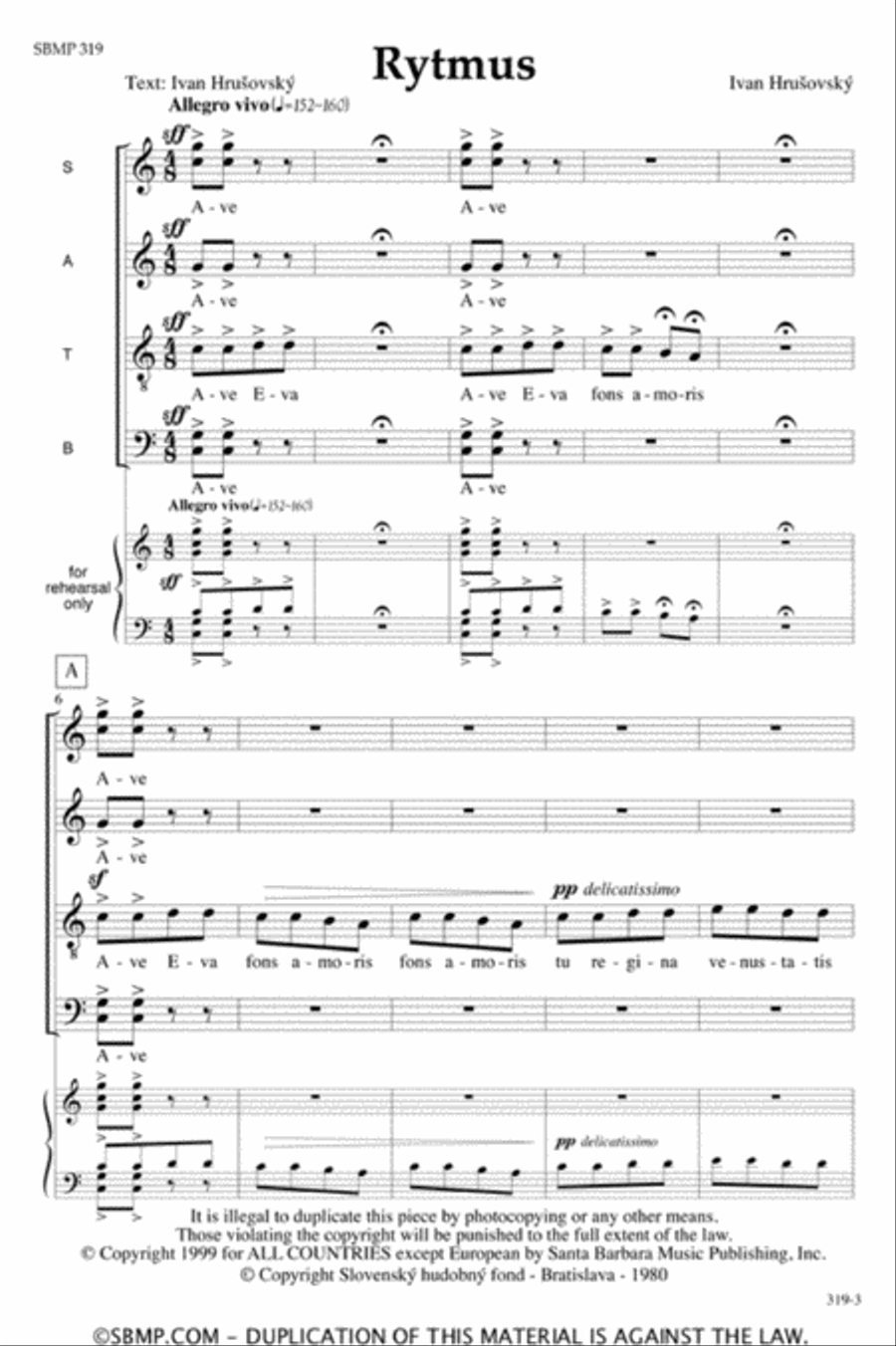 Rytmus - SATB Octavo image number null