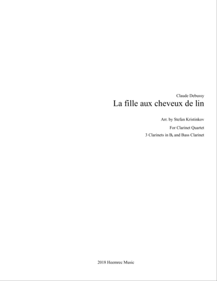 The Girl with the Flaxen Hair Woodwind Quartet scores gallery preview page 1