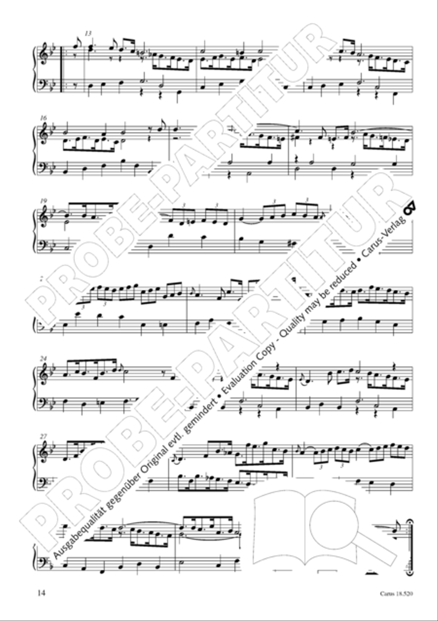 Partita in B flat Major Harpsichord scores gallery preview page 15