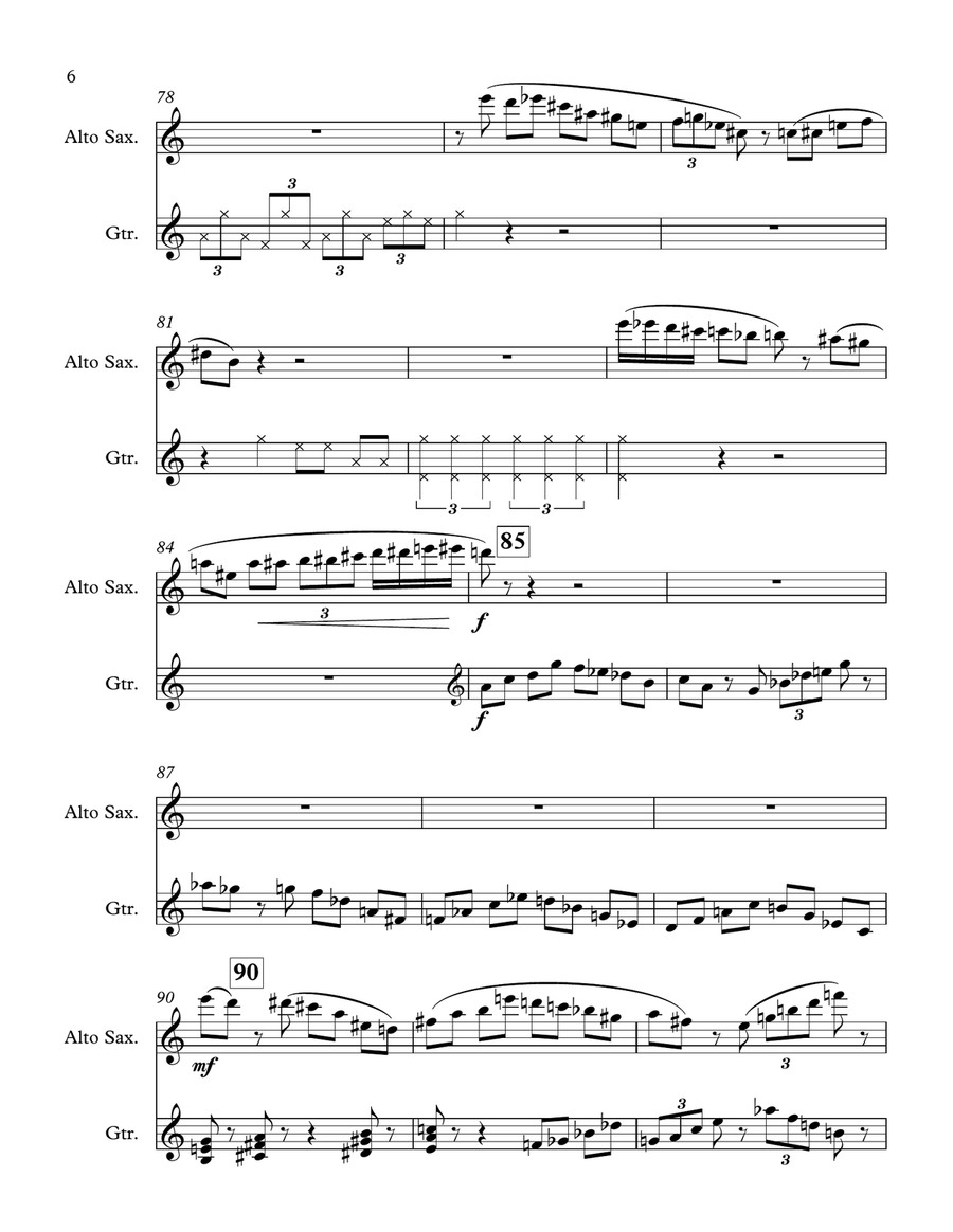 Modern Jazz Suite for Alto Sax and Guitar Alto Saxophone scores gallery preview page 6