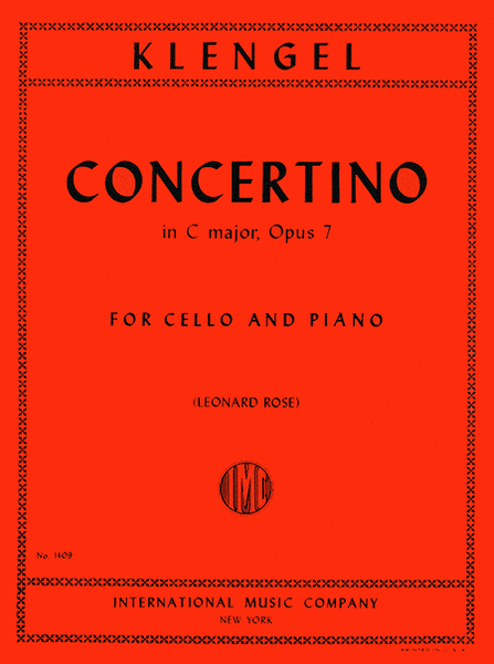 Concertino in C major, Op. 7 by Julius Klengel Piano Accompaniment - Sheet Music