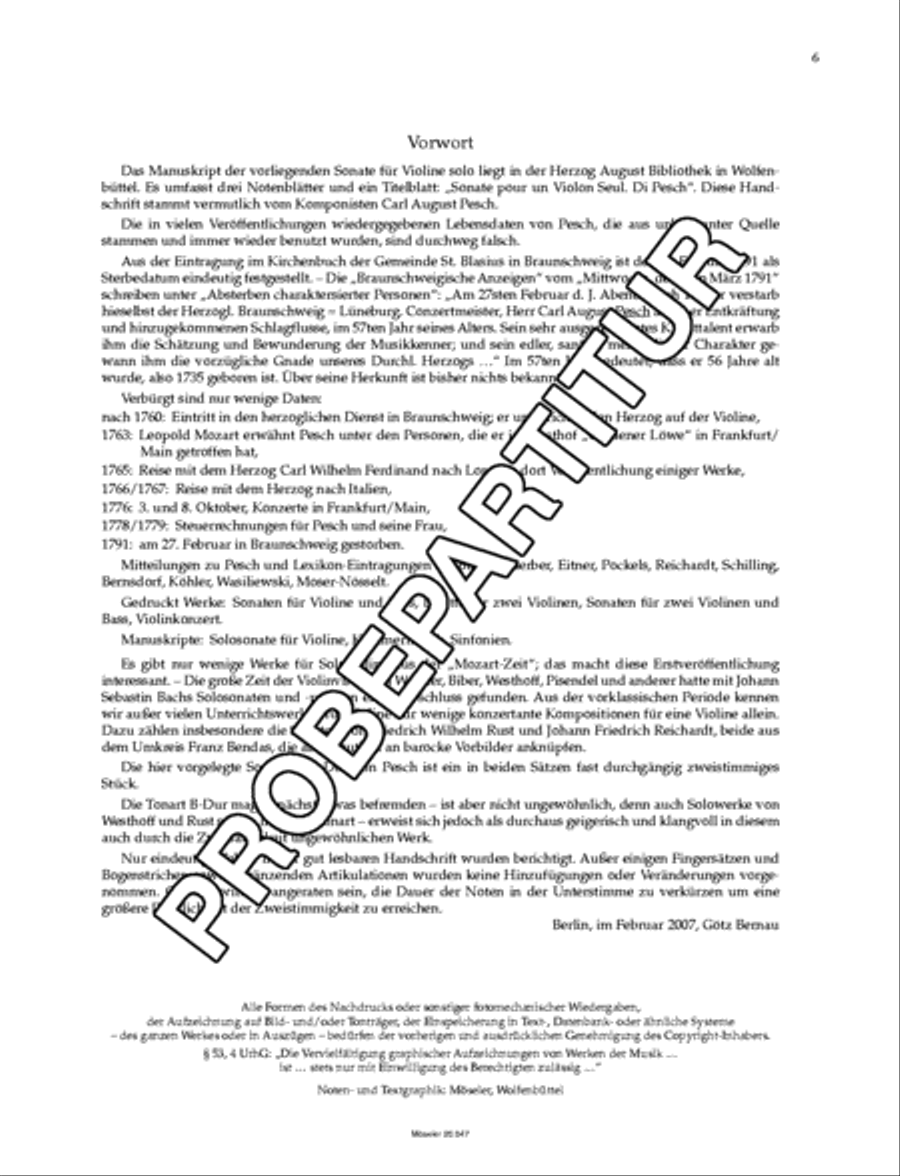 Sonata B-flat major Violin Solo scores gallery preview page 7