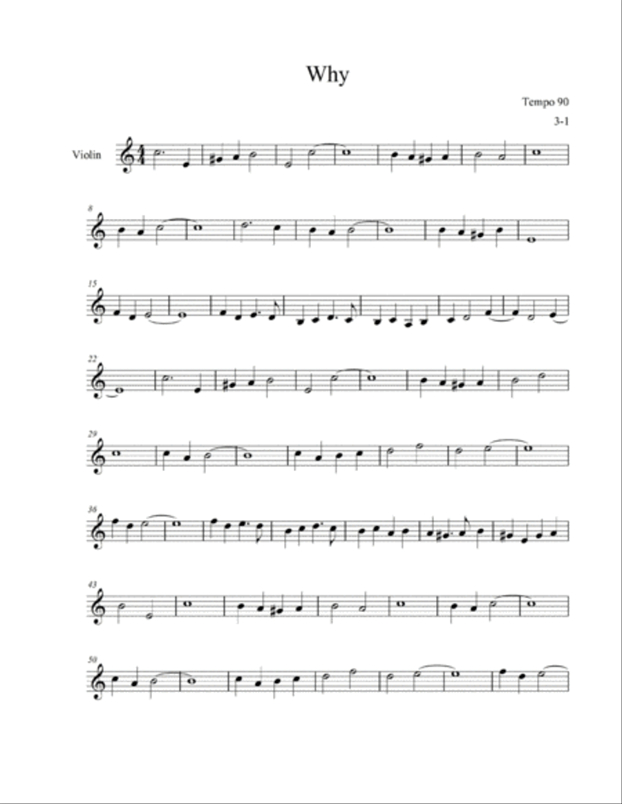 Why Why Violin Solo scores gallery preview page 1