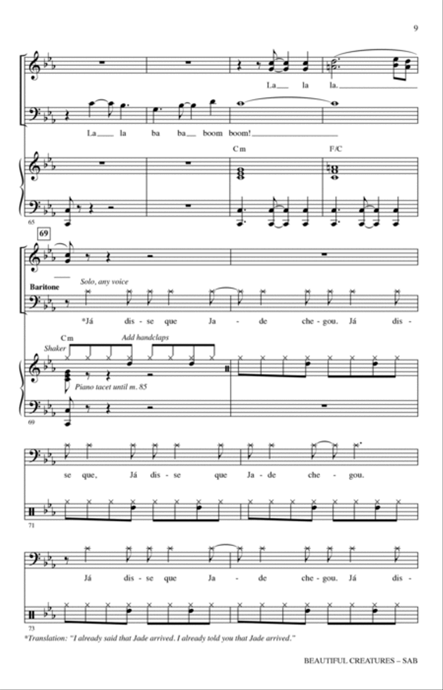 Beautiful Creatures (from Rio 2) (arr. Roger Emerson) 3-Part scores gallery preview page 7