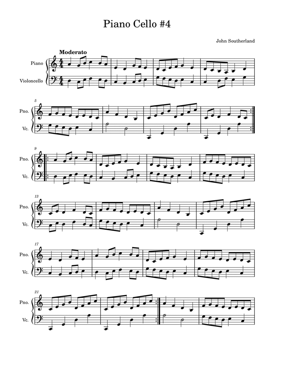 Piano Cello Musing #4 Piano scores gallery preview page 1