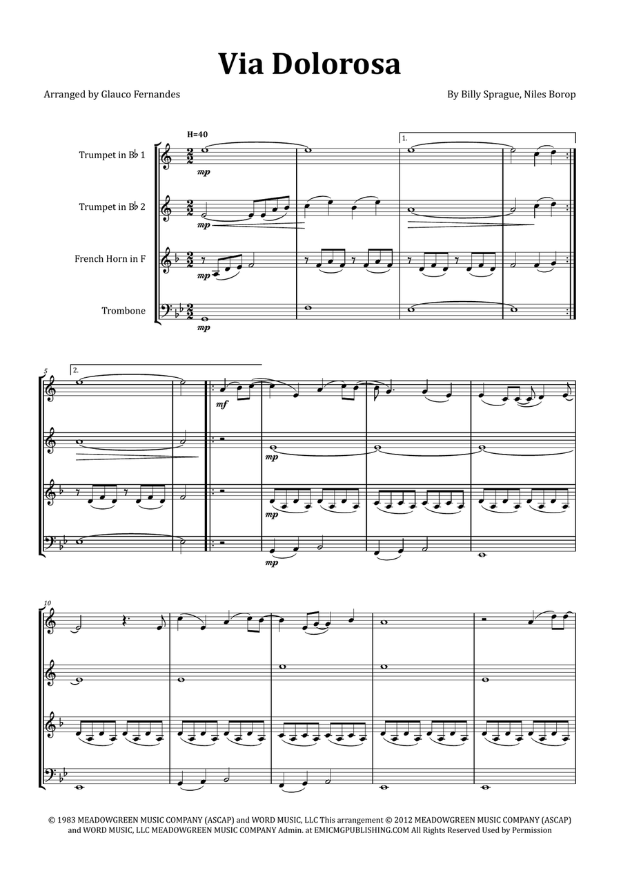Via Dolorosa Brass Quartet scores gallery preview page 1