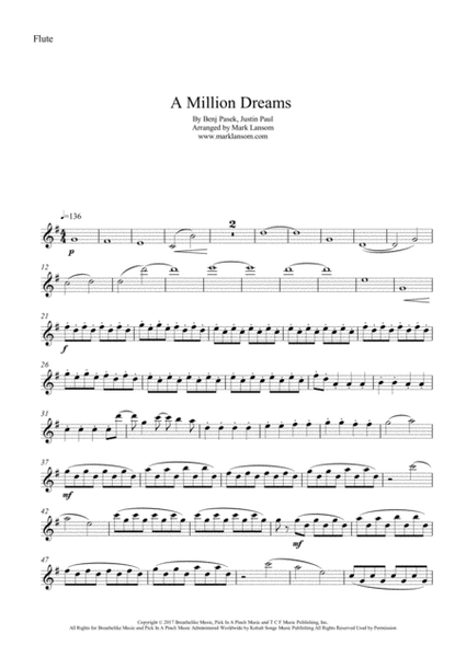 A Million Dreams by Pink Small Ensemble - Digital Sheet Music