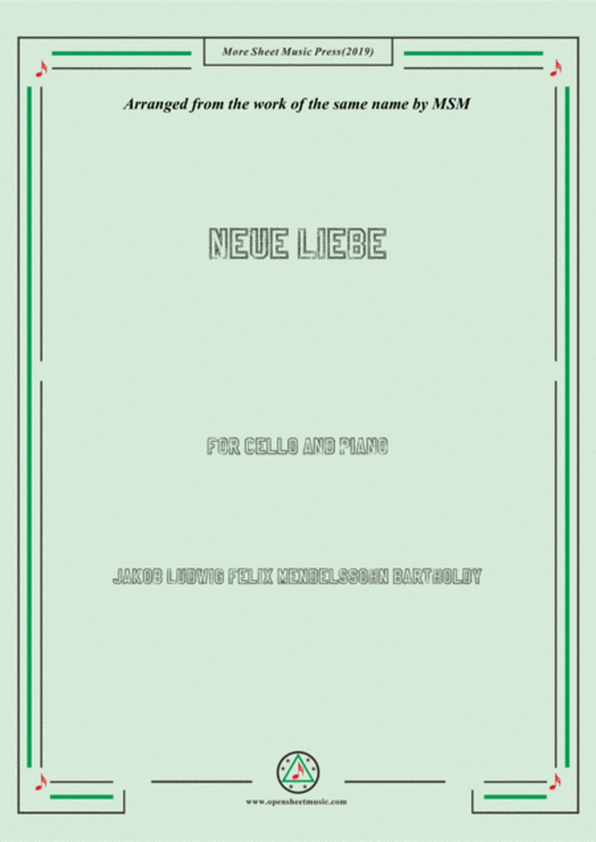 Mendelssohn-Neue Liebe, for Cello and Piano image number null