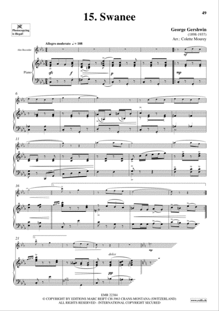 Gershwin 20 Greatest Hits Alto Recorder scores gallery preview page 17