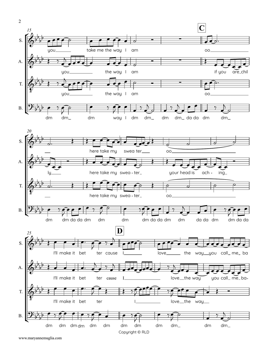 The Way I Am 4-Part scores gallery preview page 2