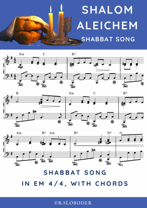 Shalom Aleichem. Shabbat song piano arrangement