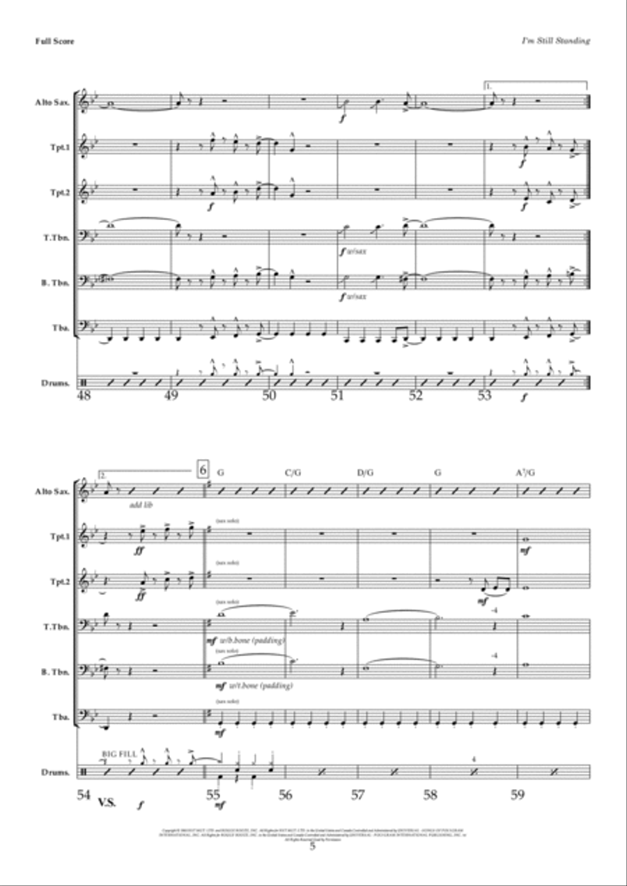 I'm Still Standing Concert Band scores gallery preview page 5