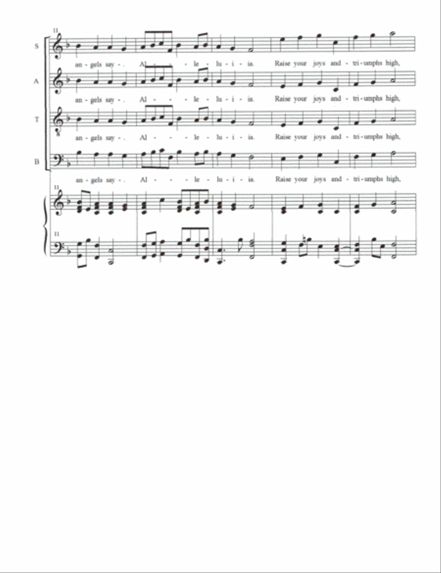 Christ the Lord Is Risen Today 4-Part scores gallery preview page 3