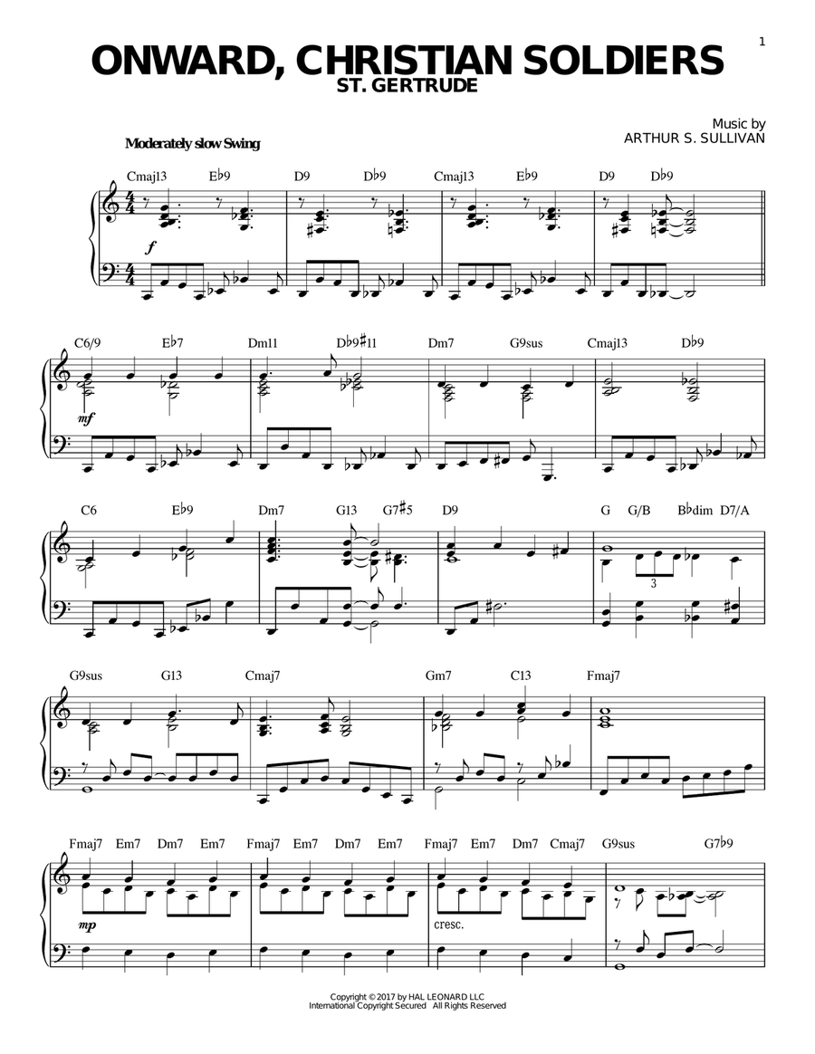 Onward, Christian Soldiers [Jazz version] Piano Solo scores gallery preview page 1