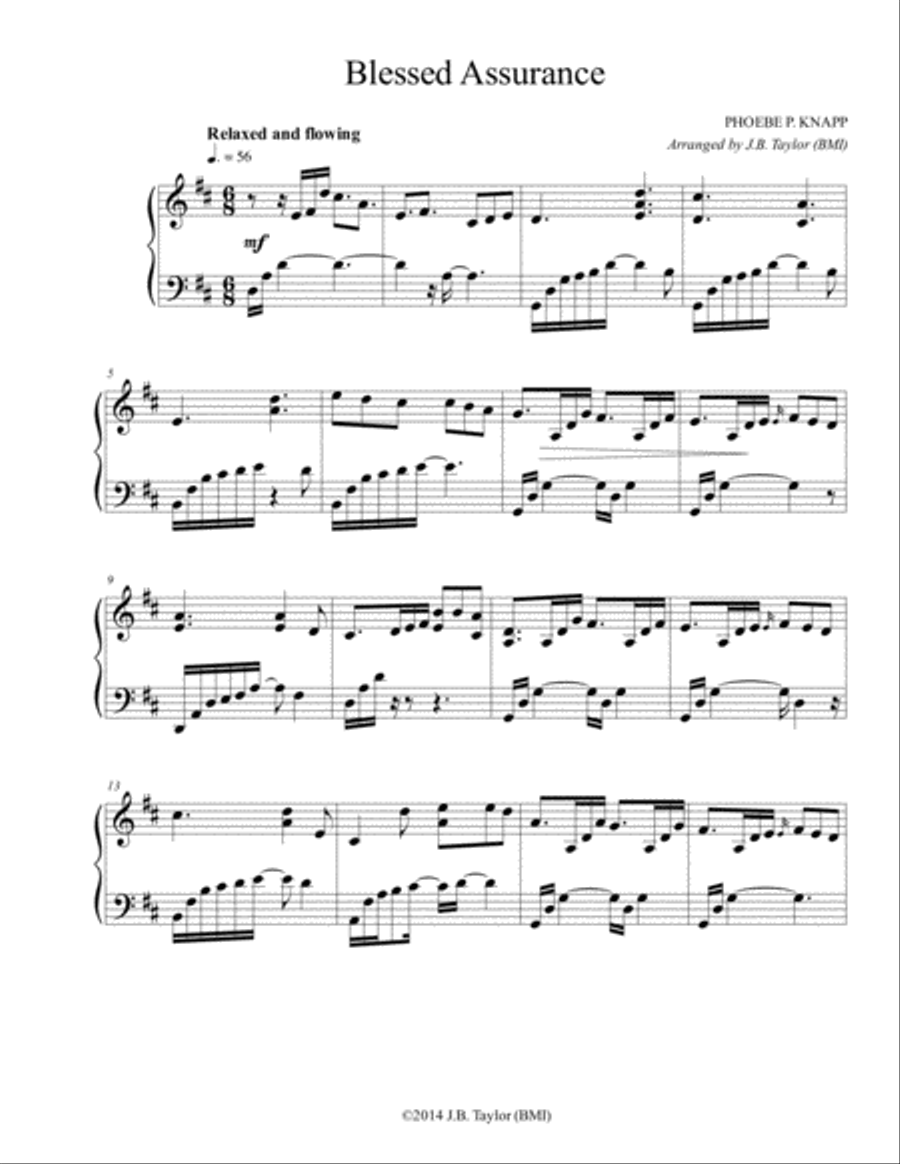 Blessed Assurance Piano Solo scores gallery preview page 1