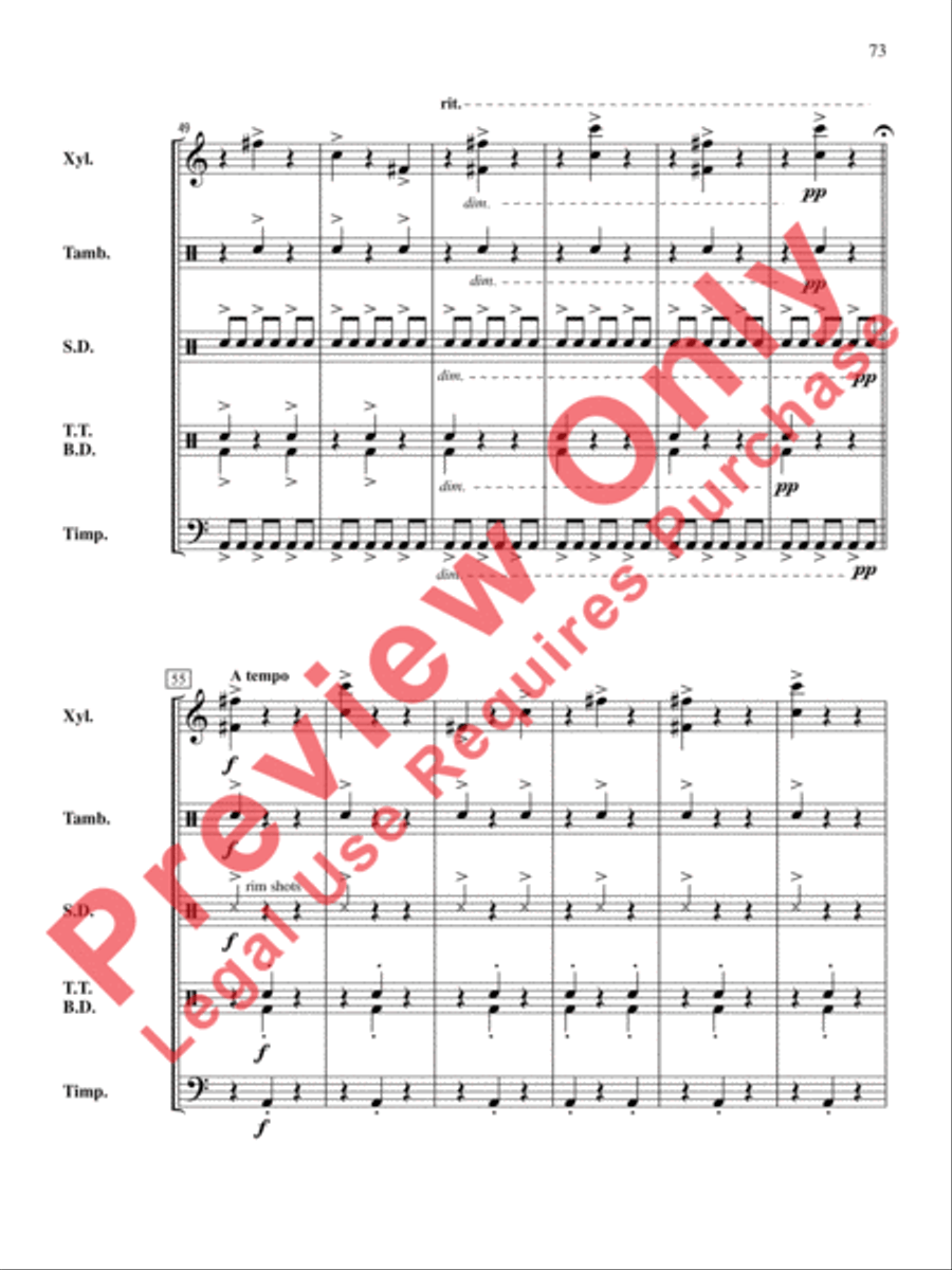 The Anthony J. Cirone Intermediate Percussion Ensemble Collection Percussion Ensemble scores gallery preview page 74