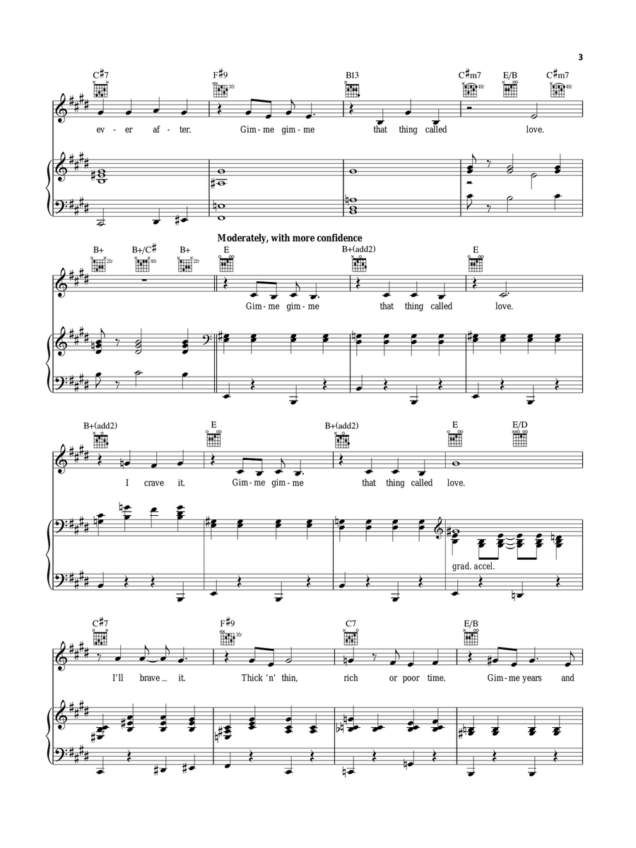 Gimme Gimme (from Thoroughly Modern Millie) Piano, Vocal, Guitar scores gallery preview page 3