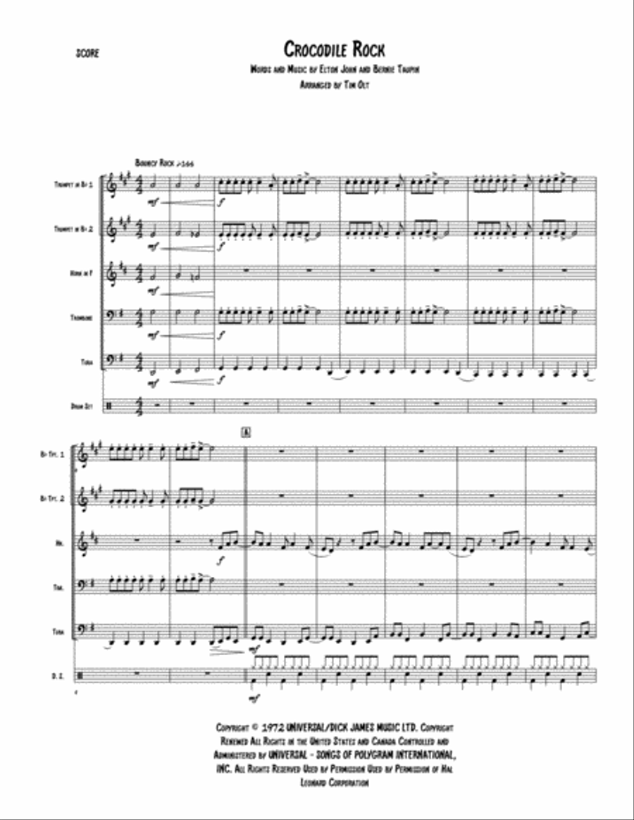 Crocodile Rock Brass Ensemble scores gallery preview page 1