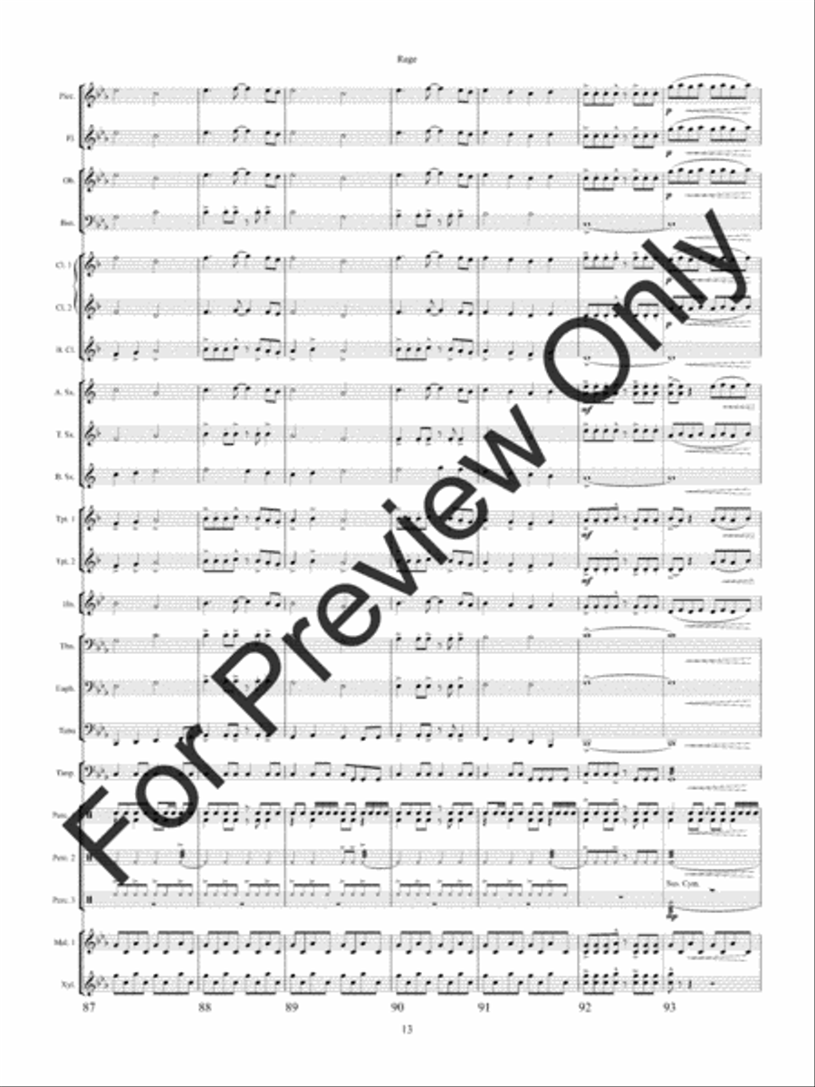 Rage Rage Concert Band scores gallery preview page 16