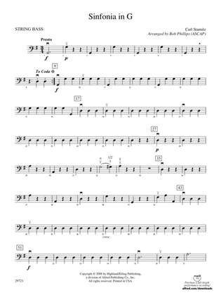 Sinfonia in G: String Bass