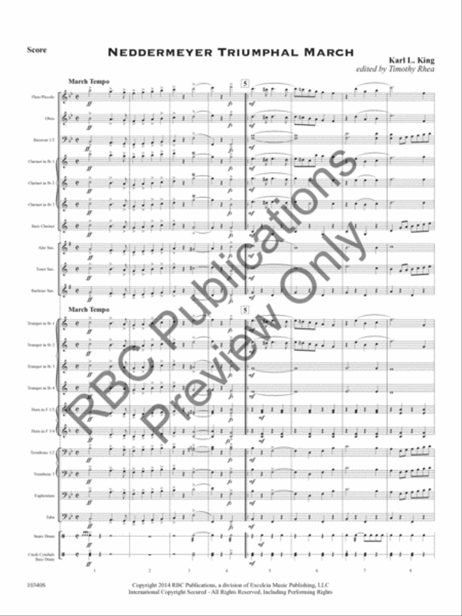 Neddermeyer Triumphal March (Score) Concert Band scores gallery preview page 4