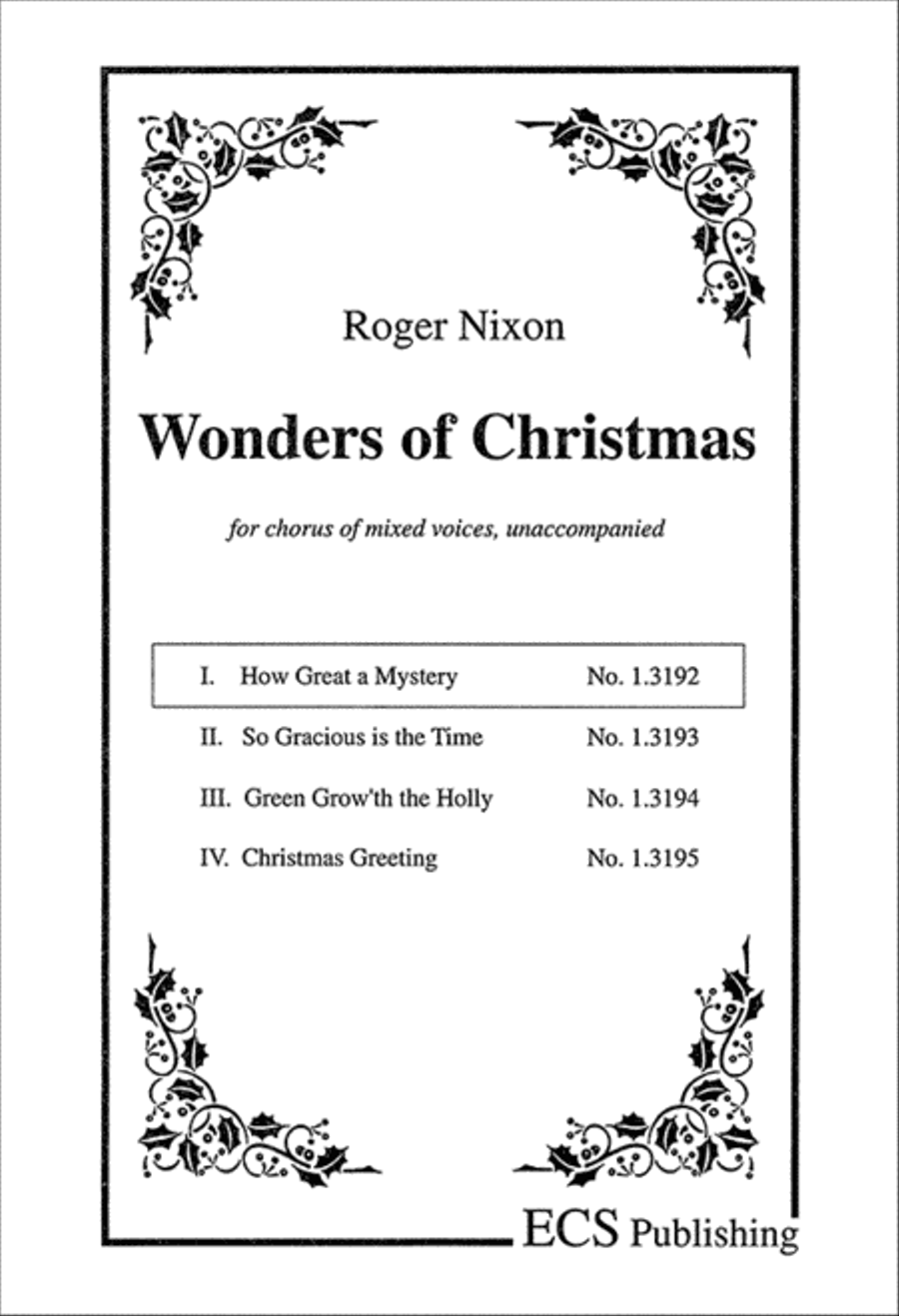 Wonders of Christmas I: 1. How Great a Mystery 4-Part scores gallery preview page 1