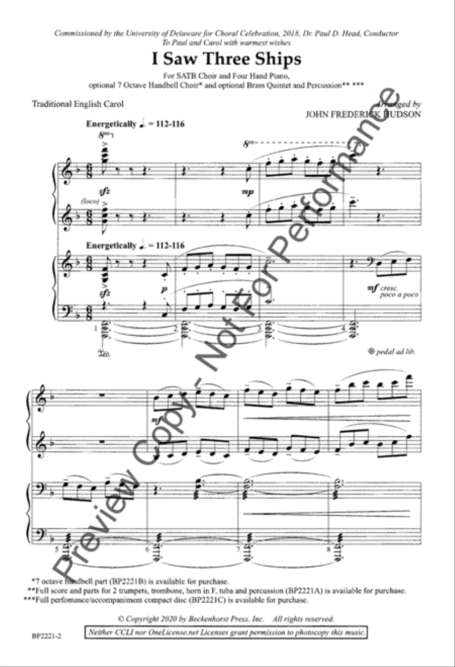 I Saw Three Ships - Hudson 4-Part scores gallery preview page 3