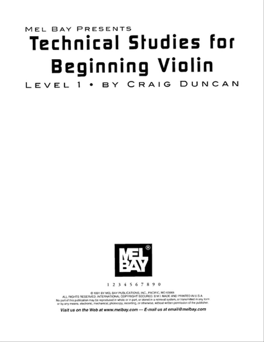 Technical Studies for Beginning Violin